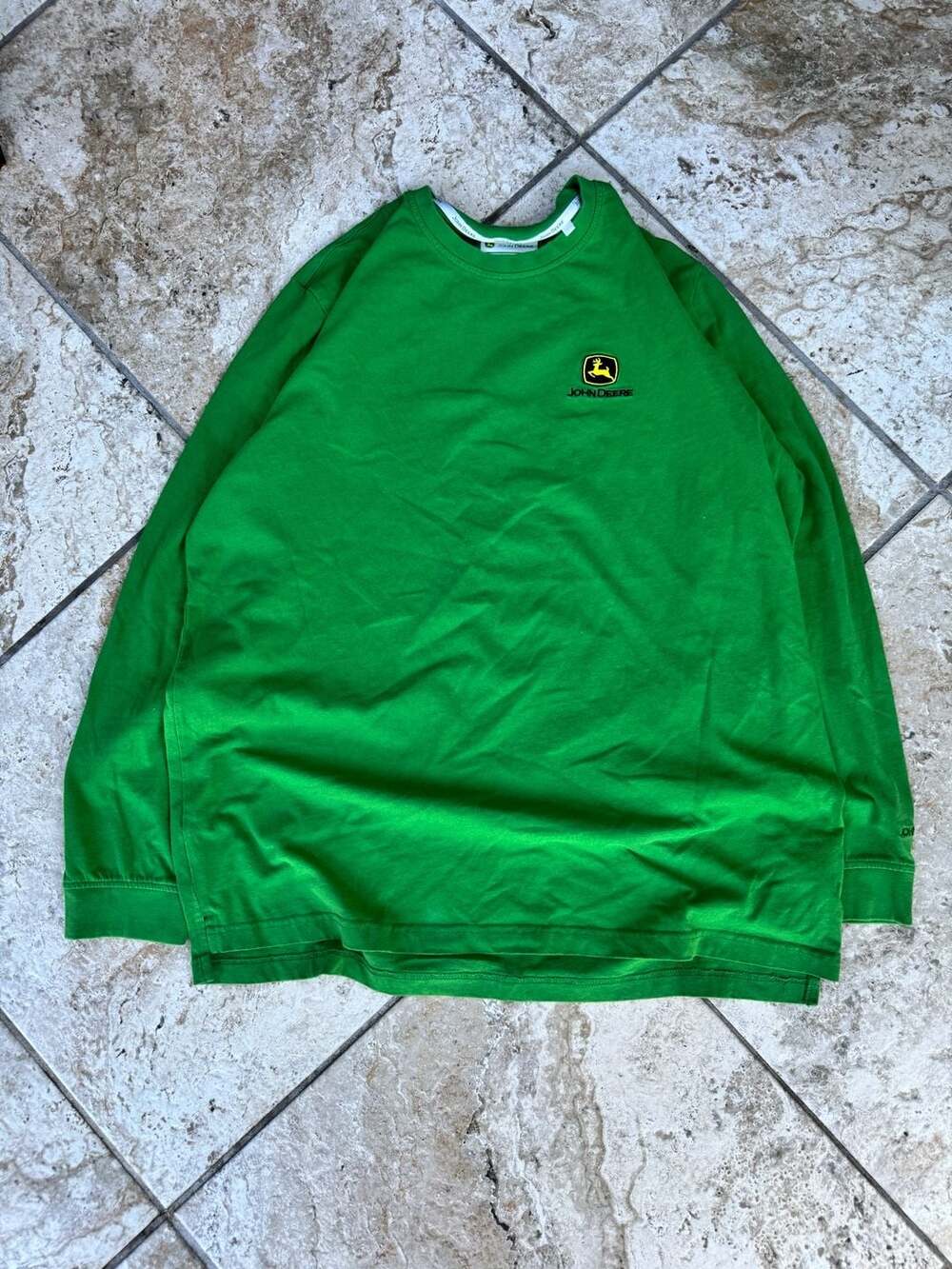 John Deere Nothing Runs Like A Deere Green Long Sleeve T-Shirt Size L